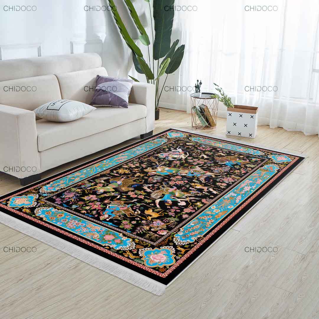 فرش ابریشم مشکی 
