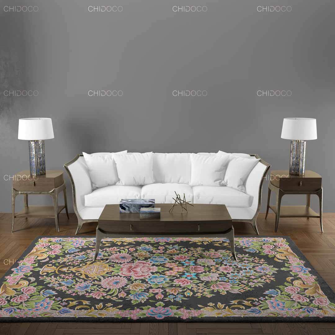 فرش ابریشم مشکی