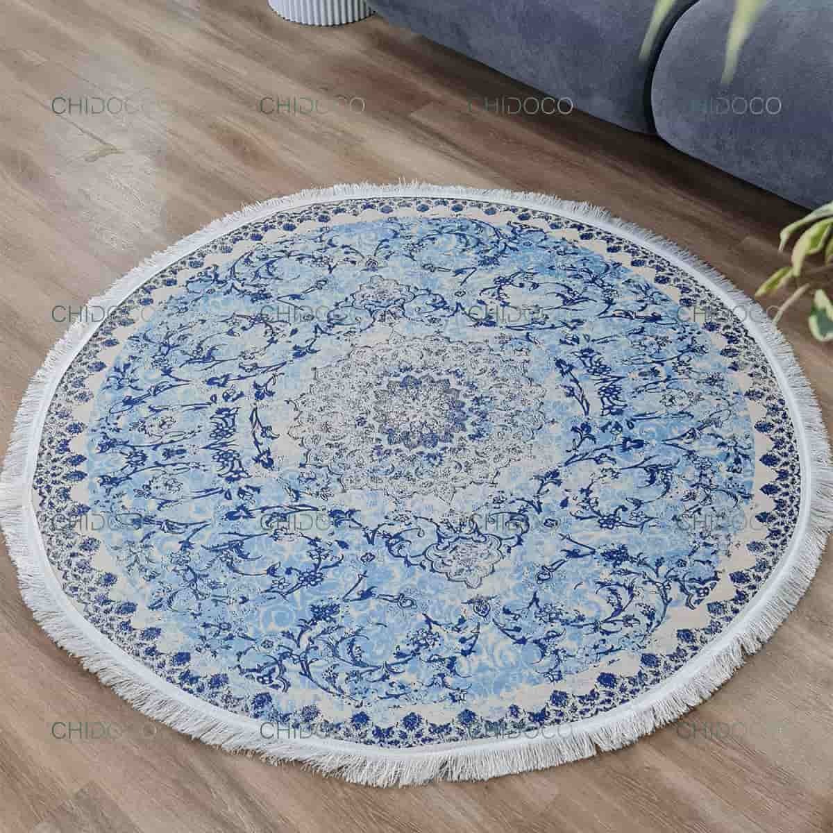  فرش گرد آبی 