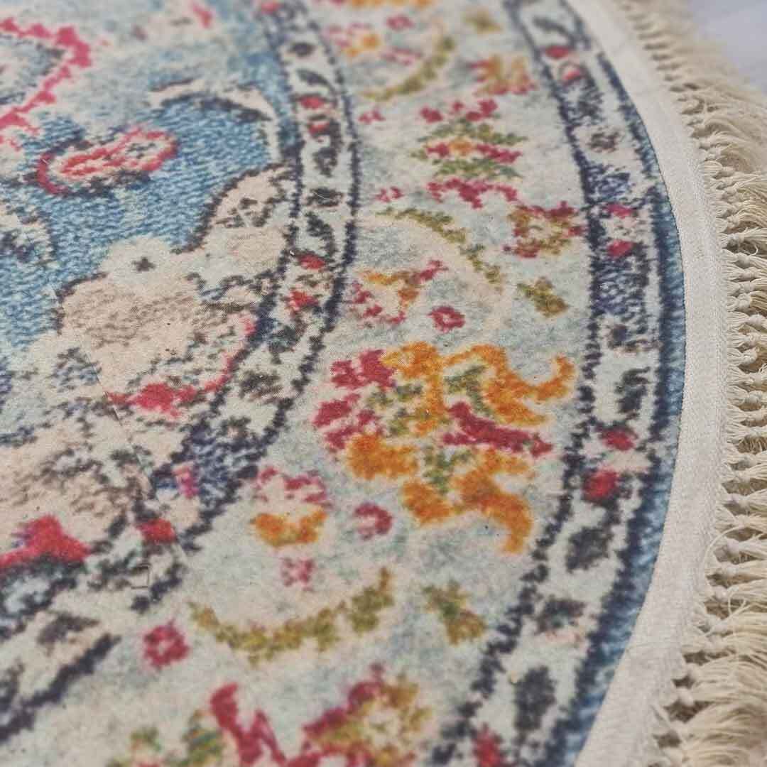 فرش گرد آبی