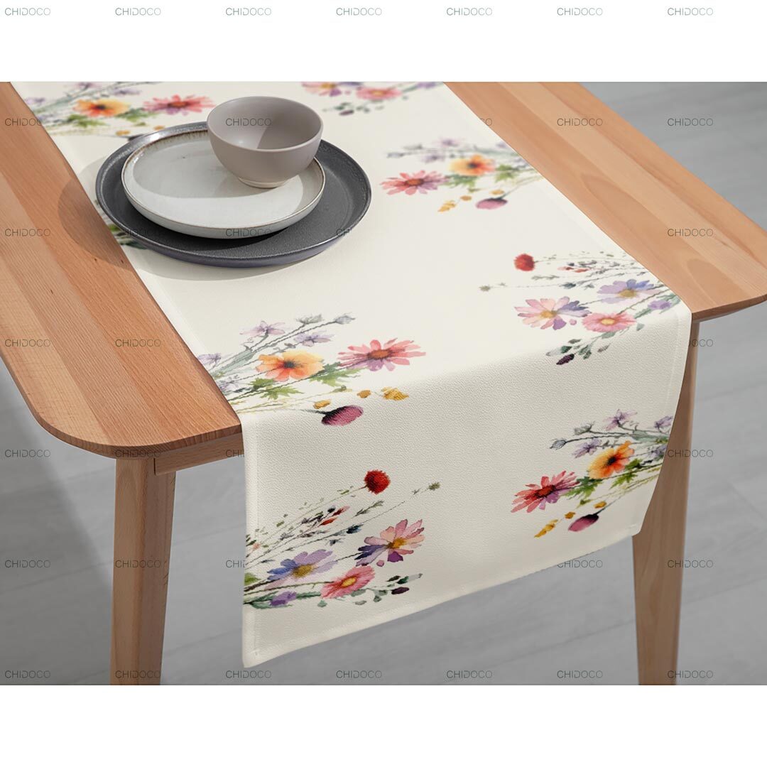 رومیزی مخمل طرح گل